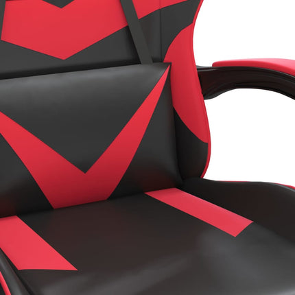 Gamingstol med fotstöd svart och röd konstläder