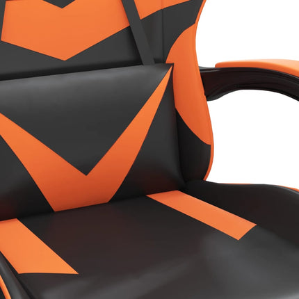 Gamingstol med fotstöd svart och orange konstläder