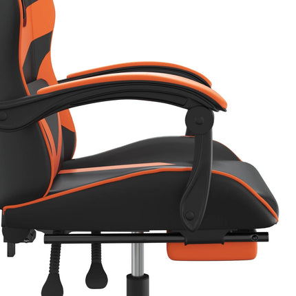 Gamingstol med fotstöd svart och orange konstläder