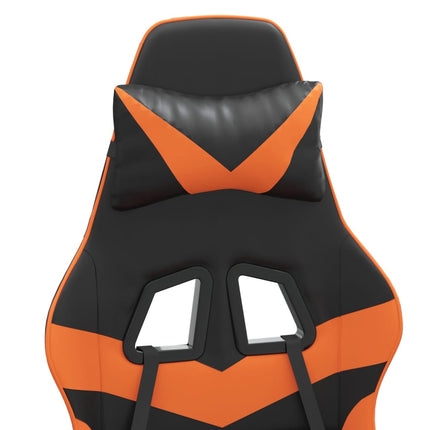 Gamingstol med fotstöd svart och orange konstläder
