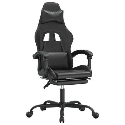 Gamingstol med fotstöd svart konstläder