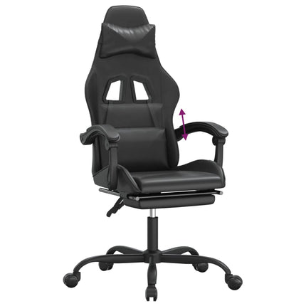Gamingstol med fotstöd svart konstläder