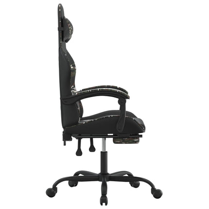 Gamingstol med fotstöd svart och kamouflage konstläder