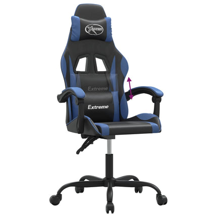 Gamingstol svart och blå konstläder