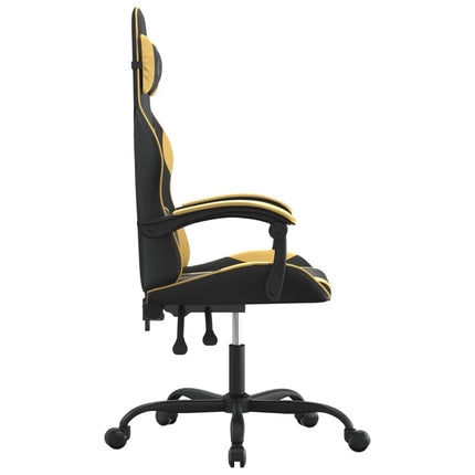 Gamingstol svart och guld konstläder
