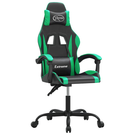 Gamingstol svart och grön konstläder
