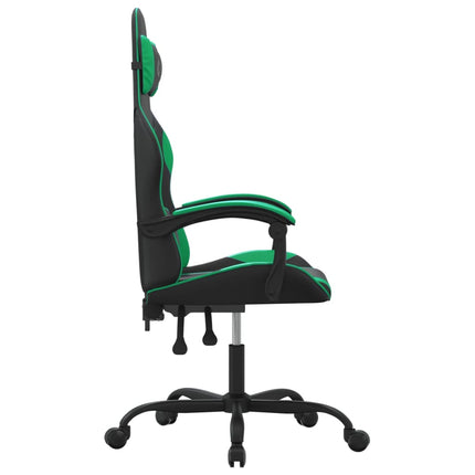 Gamingstol svart och grön konstläder