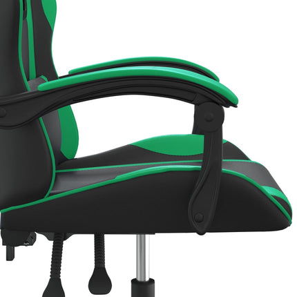 Gamingstol svart och grön konstläder