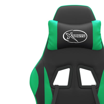 Gamingstol svart och grön konstläder
