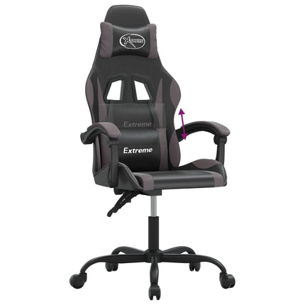 Gamingstol svart och grå konstläder