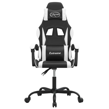 Gamingstol svart och vit konstläder