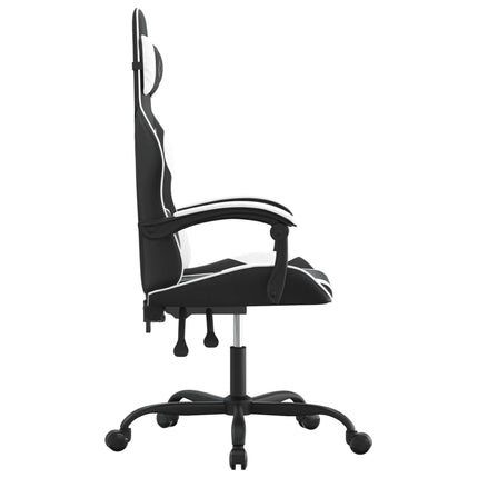Gamingstol svart och vit konstläder