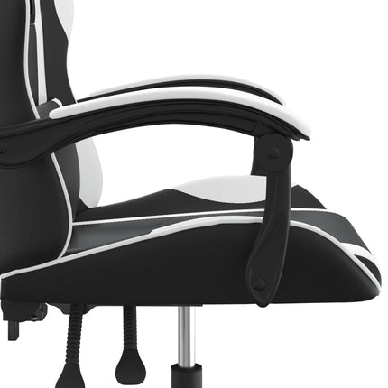 Gamingstol svart och vit konstläder