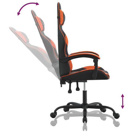 Gamingstol svart och orange konstläder