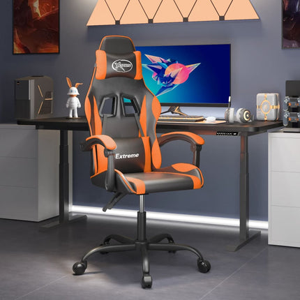 Gamingstol svart och orange konstläder