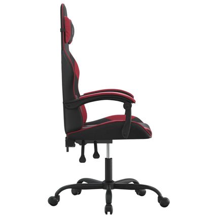 Gamingstol svart och vinröd konstläder