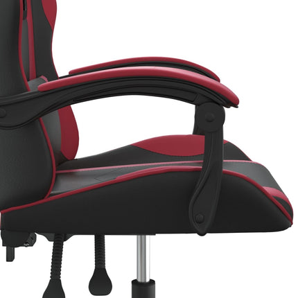 Gamingstol svart och vinröd konstläder