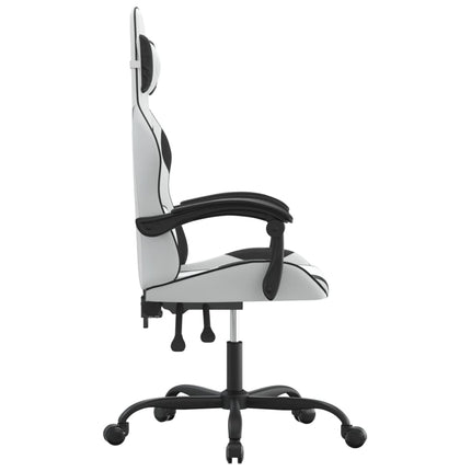 Gamingstol vit och svart konstläder