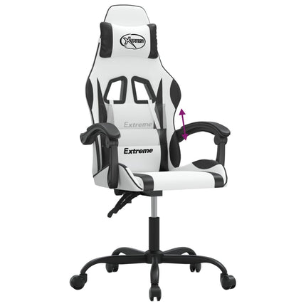 Gamingstol vit och svart konstläder