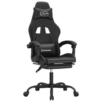 Gamingstol med fotstöd svart konstläder