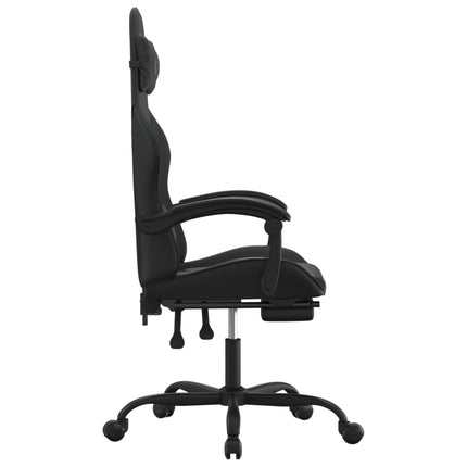 Gamingstol med fotstöd svart konstläder
