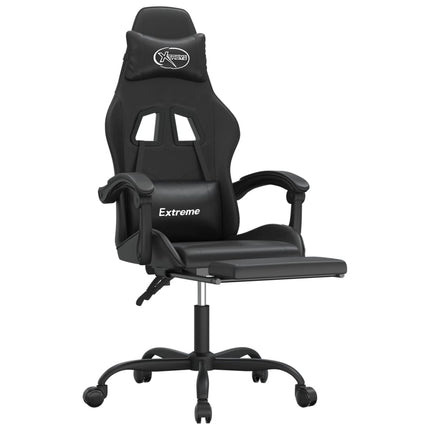 Gamingstol med fotstöd svart konstläder