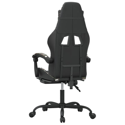 Gamingstol med fotstöd svart och kamouflage konstläder