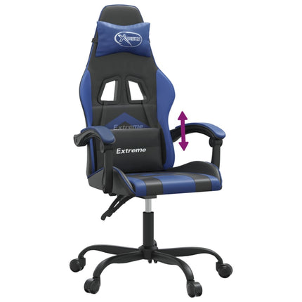 Gamingstol svart och blå konstläder