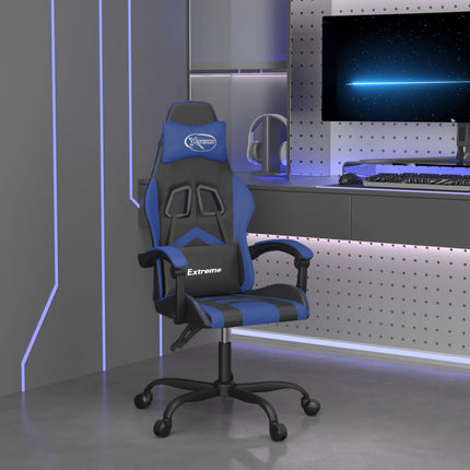 Gamingstol svart och blå konstläder