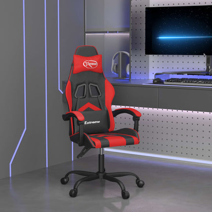Gamingstol svart och röd konstläder