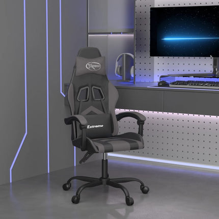 Gamingstol svart och grå konstläder