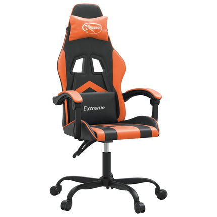 Gamingstol svart och orange konstläder