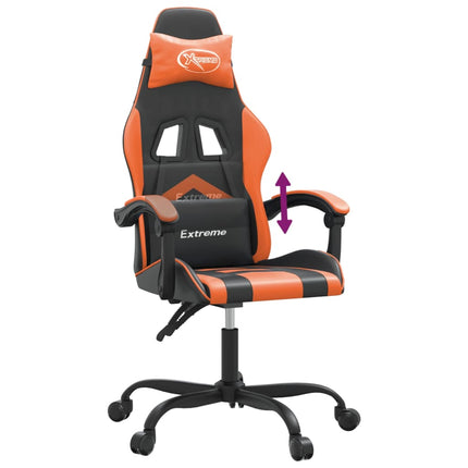 Gamingstol svart och orange konstläder