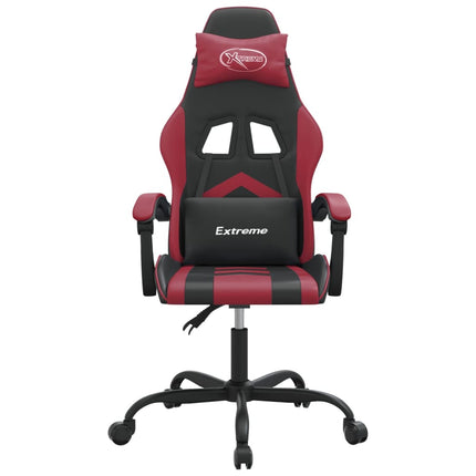 Gamingstol svart och vinröd konstläder