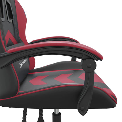 Gamingstol svart och vinröd konstläder