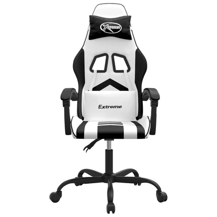 Gamingstol vit och svart konstläder