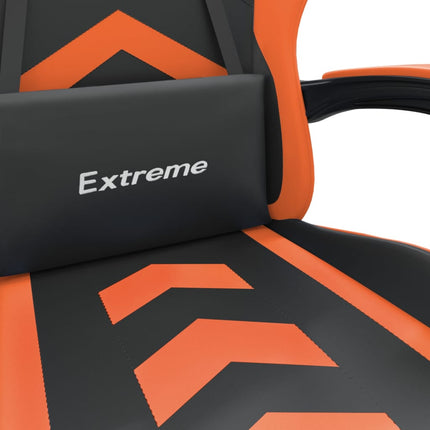 Gamingstol med fotstöd svart och orange konstläder