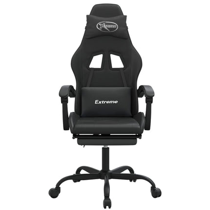 Gamingstol med fotstöd svart konstläder