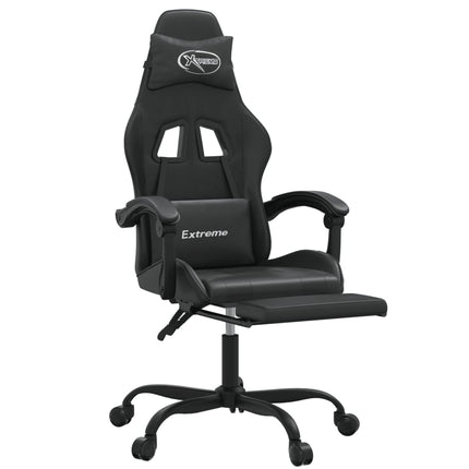 Gamingstol med fotstöd svart konstläder
