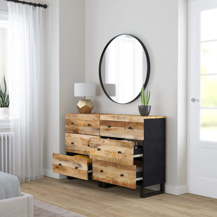 Skänk 2 delar 60x33x75 cm grovt mangoträ