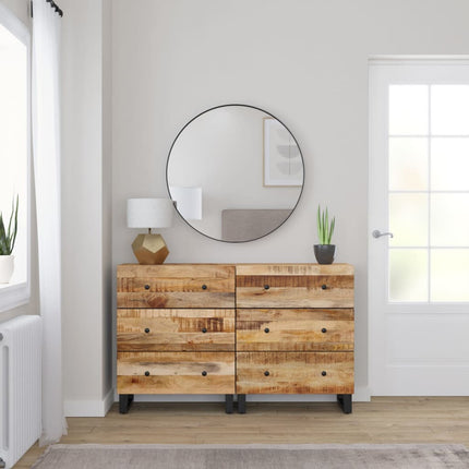 Skänk 2 delar 60x33x75 cm grovt mangoträ