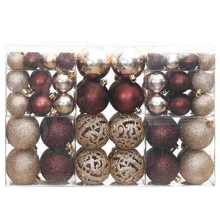 Julgranskulor 100 st chanpange och brun 3/4/6 cm