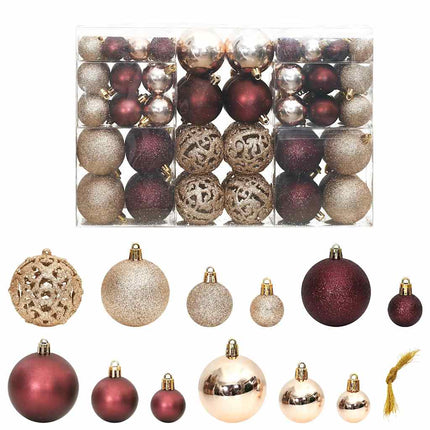 Julgranskulor 100 st chanpange och brun 3/4/6 cm