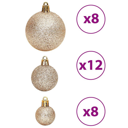 Julgranskulor 100 st chanpange och brun 3/4/6 cm