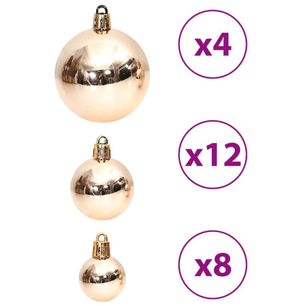 Julgranskulor 100 st chanpange och brun 3/4/6 cm