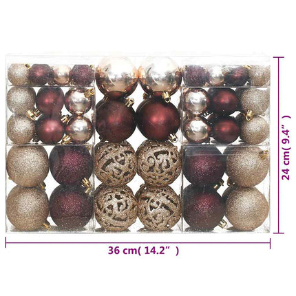 Julgranskulor 100 st chanpange och brun 3/4/6 cm