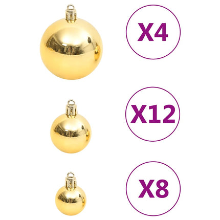 Julgranskulor 111 delar guld polystyren
