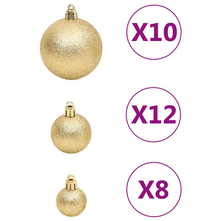 Julgranskulor 111 delar guld polystyren
