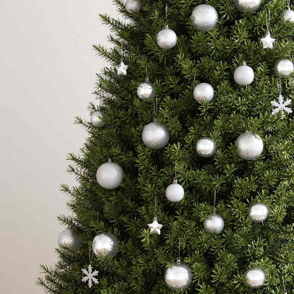 Julgranskulor 111 delar silver polystyren