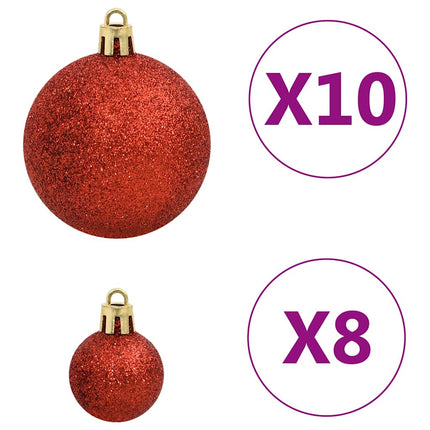 Julgranskulor 111 delar röd/grön/guld polystyren